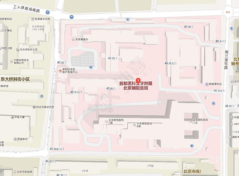 北京朝阳医院院本部地图