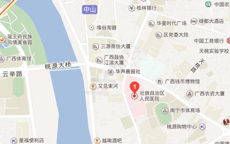 广西区人民医院地理位置