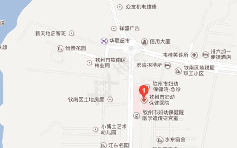 钦州市妇产医院地理位置
