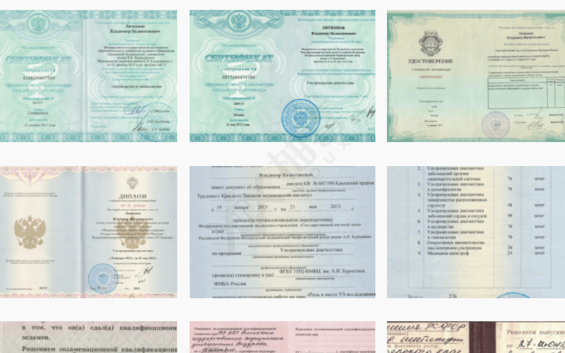 利特维诺夫博士获得过很多证书