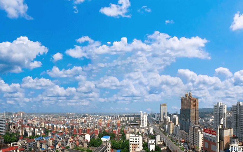 益阳市城市俯瞰全景